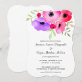 Waterverf grillige bloemenverlovingsfeest kaart (Voorkant / Achterkant)