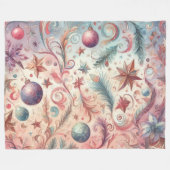 Waterverf grillige kerst fleece deken (Voorkant (Horizontaal))