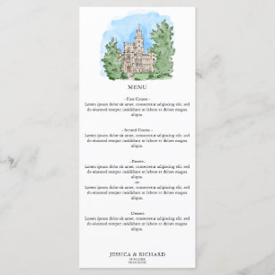 Waterverf grillige locatie Chateau illustratie Menu