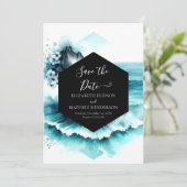 Waterverf grillige nautische bruiloft save the date (Staand voorkant)