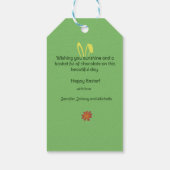 Waterverf grillige paashaas cadeaulabel (Achterkant)
