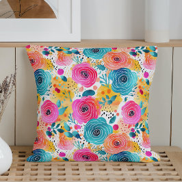 Waterverf grillige Rozen Kussen