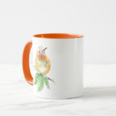 Waterverf grillige Rufous Hummingbird attitude Mok (Voorkant links)