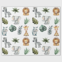 Waterverf grillige Schattige Baby Safari Dieren