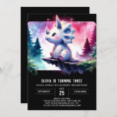 Waterverf grillige Triceratops Verjaardag Kaart (Voorkant / Achterkant)