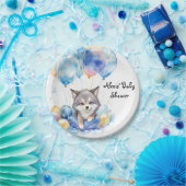 Waterverf grillige Wolf Cub Baby shower Papieren Bordje (Feest)