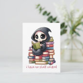 Waterverf Grim Reaper boek liefhebber Briefkaart (Staand voorkant)