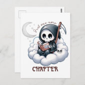 Waterverf Grim Reaper boek liefhebber Briefkaart (Voorkant / Achterkant)