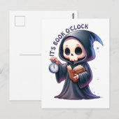 Waterverf Grim Reaper boek liefhebber Briefkaart (Voorkant / Achterkant)