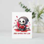 Waterverf Grim Reaper boek liefhebber Briefkaart (Staand voorkant)