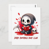Waterverf Grim Reaper boek liefhebber Briefkaart (Voorkant / Achterkant)