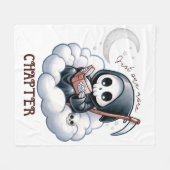 Waterverf Grim Reaper boek liefhebber Fleece Deken (Voorkant (Horizontaal))