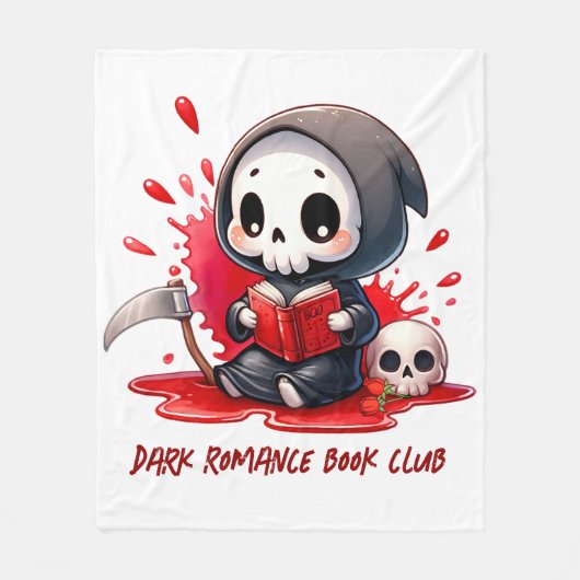 Waterverf Grim Reaper boek liefhebber Fleece Deken (Voorkant)