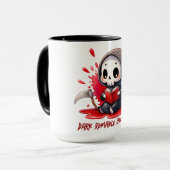 Waterverf Grim Reaper boek liefhebber Mok (Voorkant links)