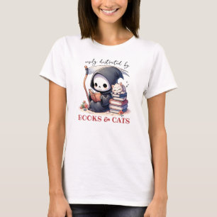 Waterverf Grim Reaper boek liefhebber T-shirt