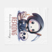 Waterverf Grim Reaper Boekenliefhebber Fleece Deken (Voorkant (Horizontaal))