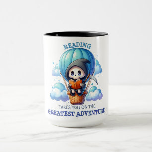 Waterverf Grim Reaper Boekenliefhebber Mok