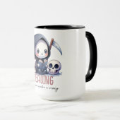 Waterverf Grim Reaper Boekenliefhebber Mok (Voorkant rechts)
