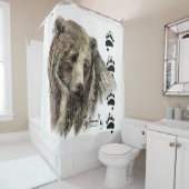 Waterverf Grizzly Beer Animal Art Douchegordijn (In situ)