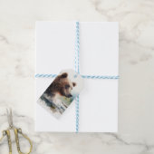 Waterverf Grizzly Beer Wildlife Natuur Art Cadeaulabel (Met Touw)
