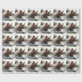Waterverf Grizzly Beer Wildlife Natuur Art Cadeaupapier (Vlak)