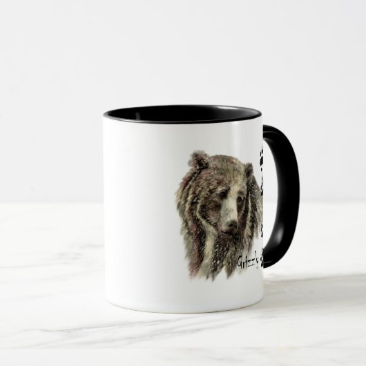 Waterverf Grizzly Beer Wildlife Natuur Art Mok (Voorkant rechts)