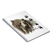 Waterverf Grizzly Beer Wildlife Natuur Art Notitieboek (Rechterzijde)