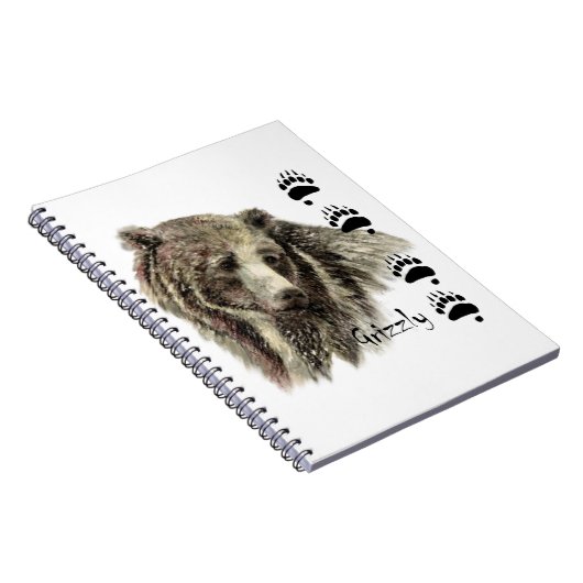 Waterverf Grizzly Beer Wildlife Natuur Art Notitieboek (Rechterzijde)