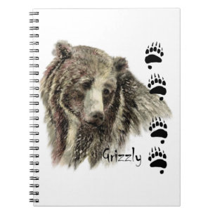 Waterverf Grizzly Beer Wildlife Natuur Art Notitieboek