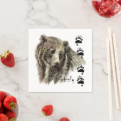 Waterverf Grizzly Beer Wildlife Natuur Art Servetten (Insitu)