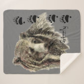 Waterverf Grizzly Beer Wildlife Natuur Art Sherpa Deken (Voorkant (horizontaal))