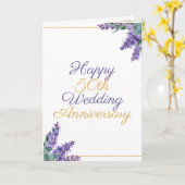 Waterverf groen 50e bruiloft Jubileum Kaart (Gele Bloem)