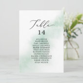 Waterverf Groen Afdrukbare Zitkaart Kaarten (Staand voorkant)