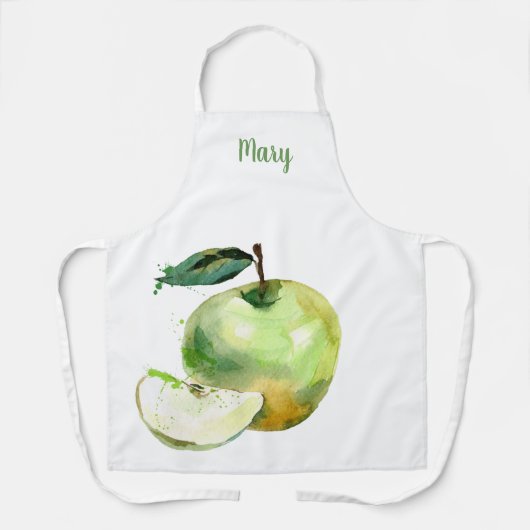 Waterverf Groen Apple  Schort (Voorkant)