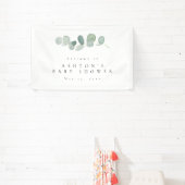 Waterverf groen Baby shower banner (Insitu)