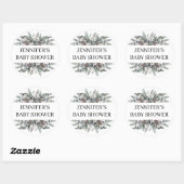 Waterverf groen baby shower ronde sticker (Vel)