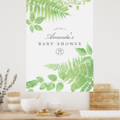 Waterverf groen Baby shower Welkom Poster (Keuken)