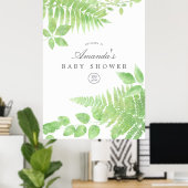 Waterverf groen Baby shower Welkom Poster (Thuiskantoor)