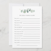 Waterverf Groen Baby shower Wensen voor Baby Kaart (Voorkant)
