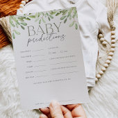 Waterverf groen Baby voorspellingen spel Kaart