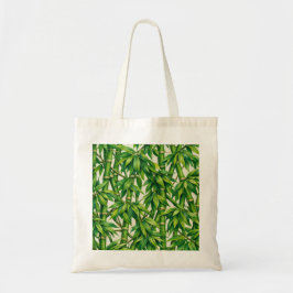 Waterverf groen bamboe botanisch patroon tote bag