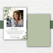 Waterverf groen begrafenis dank u bedankkaart