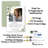 Waterverf groen begrafenis dank u bedankkaart