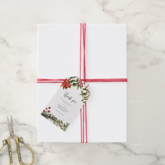 Waterverf groen bessen bruiloft cadeaulabel (Met Touw)