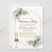 Waterverf groen bessen kerst goud rood kaart (Voorkant)