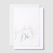Waterverf Groen Bewaar de datum Overlay Vellum Uitnodigingen (Offset)
