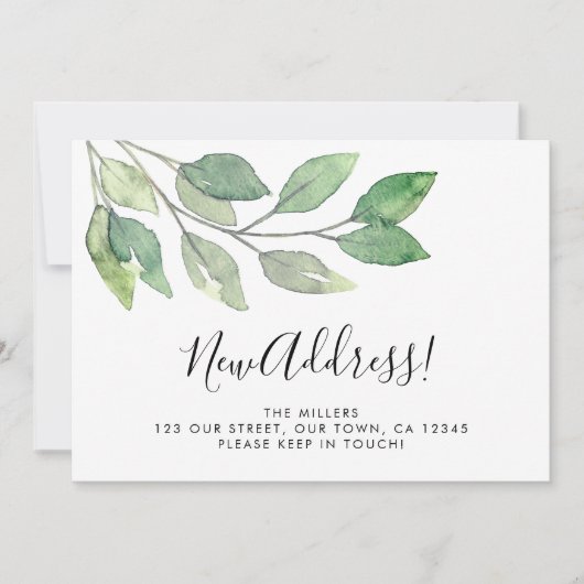 Waterverf Groen Bewegende aankondiging (Voorkant)