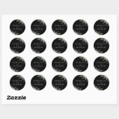 Waterverf groen | Black Wedding Envelope Seal Ronde Sticker (Vel)
