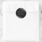 Waterverf groen | Black Wedding Envelope Seal Ronde Sticker (Tas)