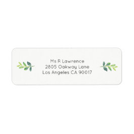 Waterverf groen blad bladeren etiket